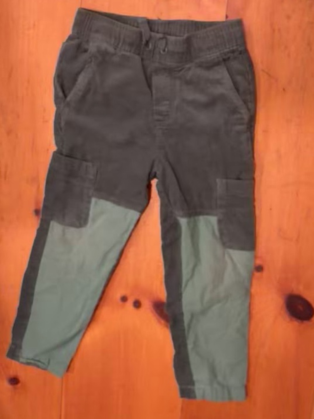 Hanna Andersson corduroy pants two-tone dark grey olive green